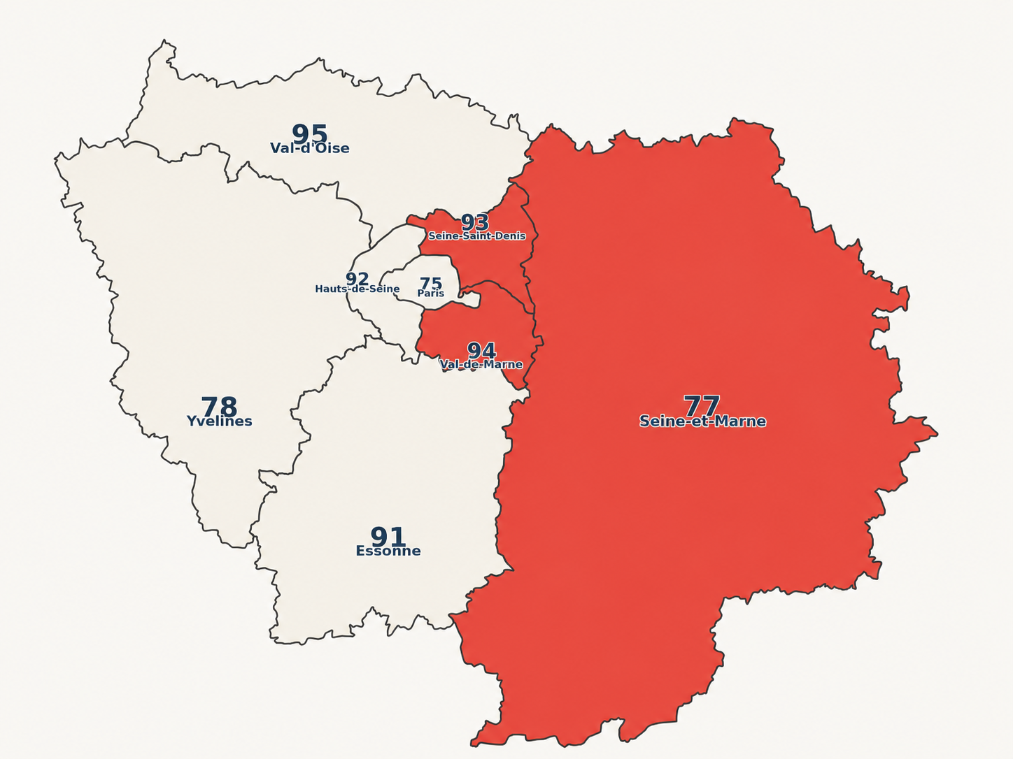 Carte de la zone d'intervention PC GAZ autour du Raincy en Île-de-France